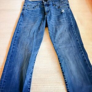 Blue Women's Kut from the Kloth Distressed Straight-Leg Jeans